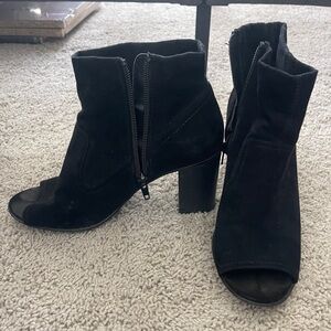 Black open toe booties